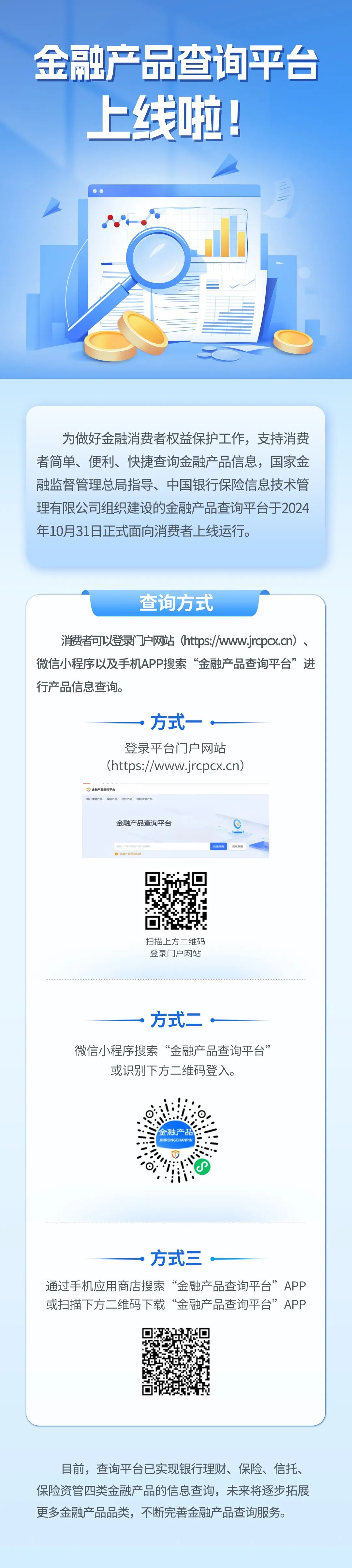 金融產品查詢平臺上線啦！